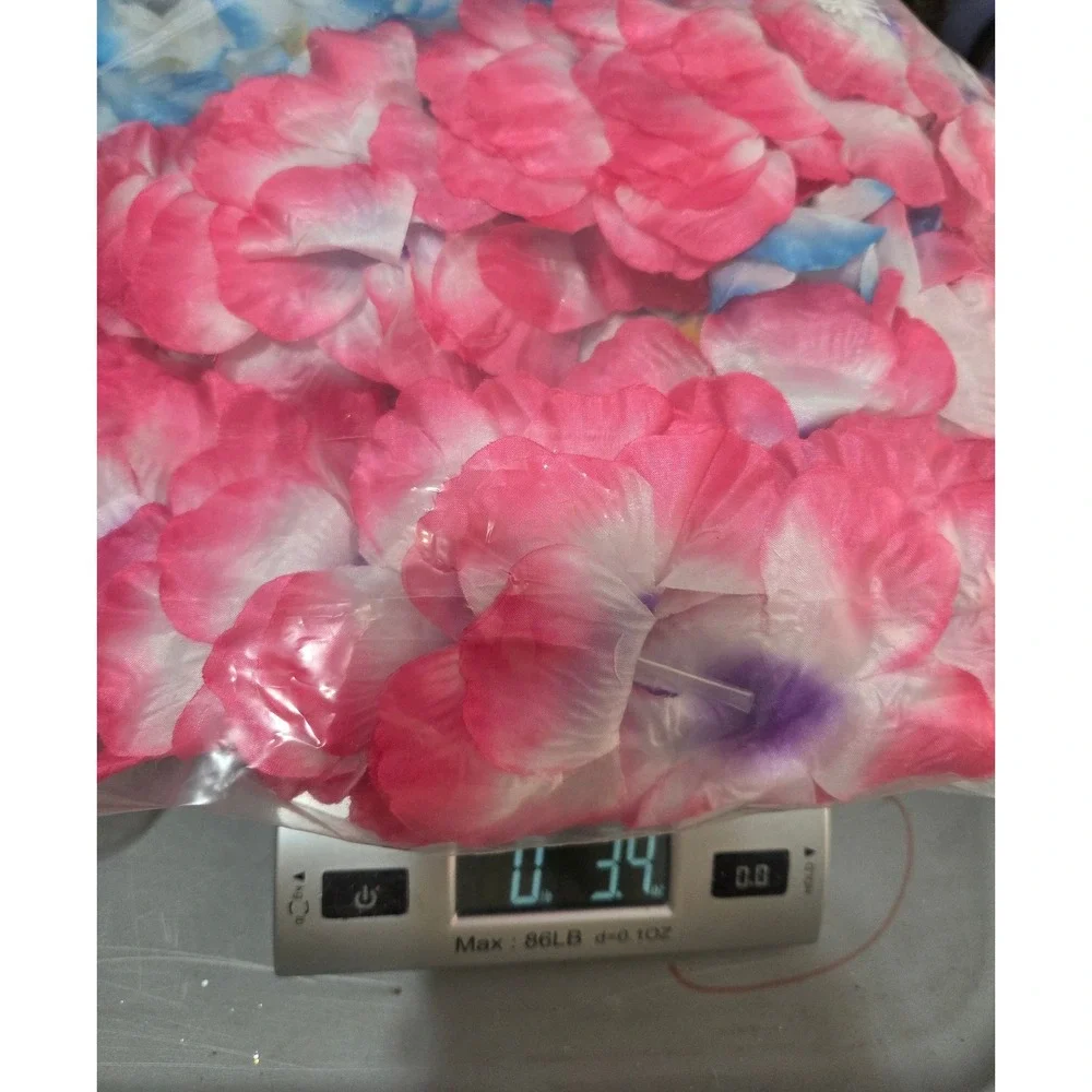 Lot of 2 Tropical Floral Leis Pink and Blue Luau Party Accessories Synthetic